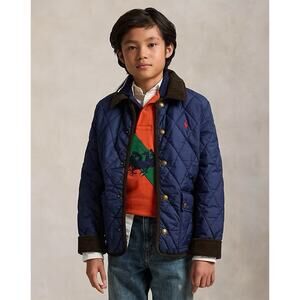 Polo Ralph Lauren Jacket Boys Size Large 14 16 Quilted Corduroy Collar Barn Coat